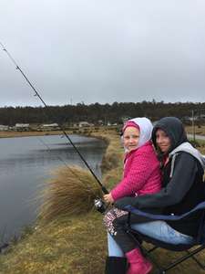 girls fishing Gone Fishing Day Mieana