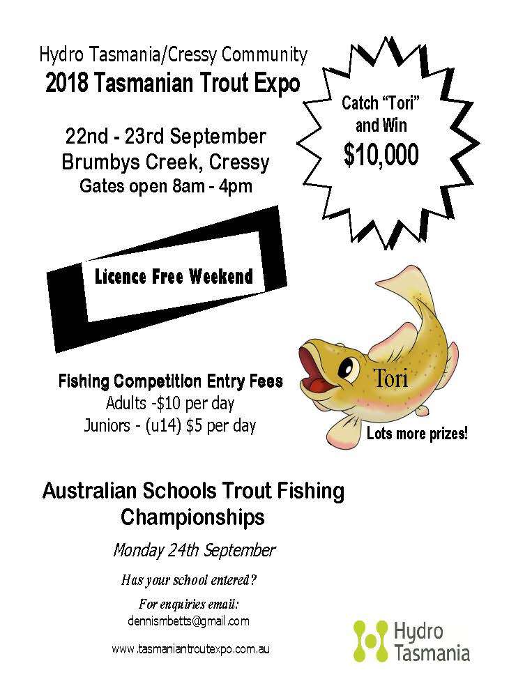 Hydro Tasmania/Cressy Community 2018 Tasmanian Trout Expo
