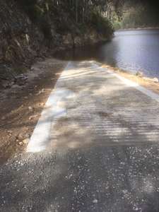 The Lake Cathana boat ramp following the 2018 upgrade by Hydro Tasmania